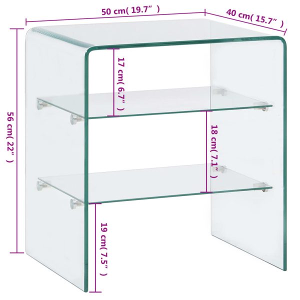 Salontafel 50X40X56 Cm Gehard Glas - Afbeelding 5