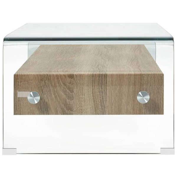 Salontafel 98X45X31 Cm Gehard Glas Transparant - Afbeelding 3