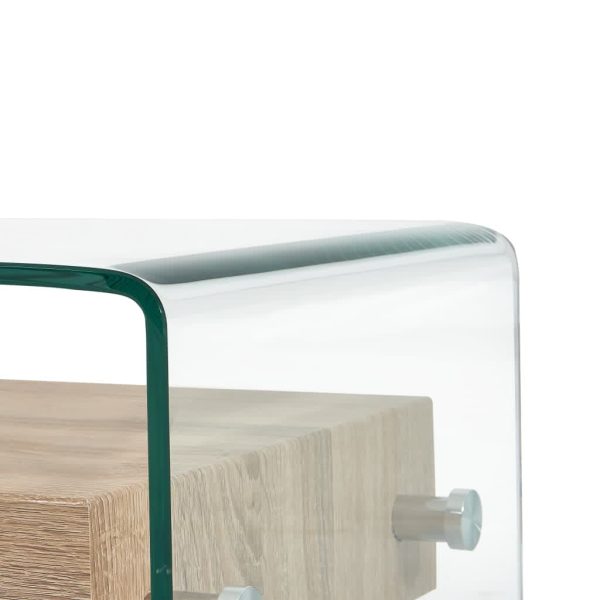 Salontafel 98X45X31 Cm Gehard Glas Transparant - Afbeelding 5