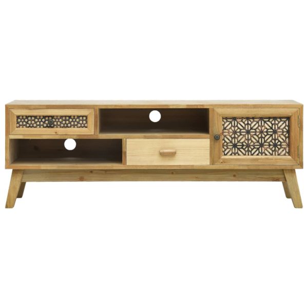 Tv-Meubel 120X30X42 Cm Bewerkt Hout Bruin - Afbeelding 2