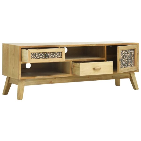 Tv-Meubel 120X30X42 Cm Bewerkt Hout Bruin - Afbeelding 3