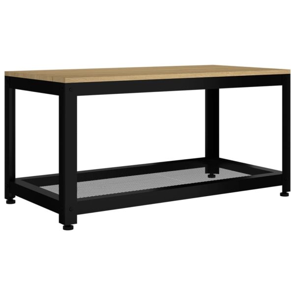 Salontafel 90X45X45 Cm Mdf En Ijzer En Zwart - Afbeelding 2