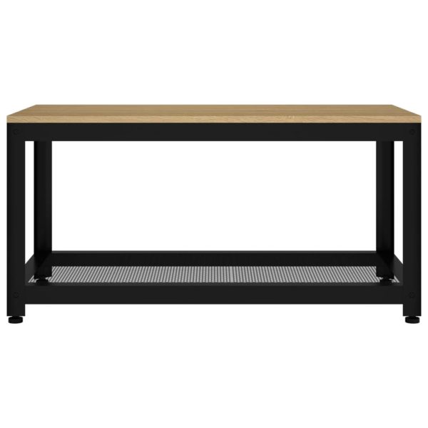 Salontafel 90X45X45 Cm Mdf En Ijzer En Zwart - Afbeelding 3