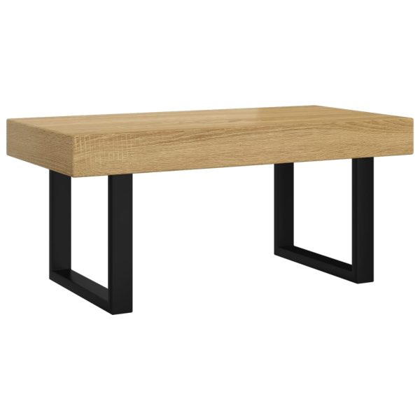 Salontafel 90X45X40 Cm Mdf En Ijzer En Zwart - Afbeelding 2