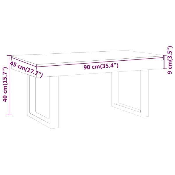 Salontafel 90X45X40 Cm Mdf En Ijzer En Zwart - Afbeelding 6