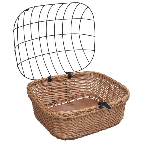 Fietsstuurmand Met Deksel 50X45X35 Cm Natuurlijk Wilgen - Afbeelding 4