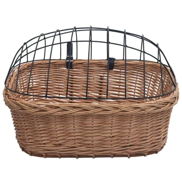 Fietsstuurmand Met Deksel 50X45X35 Cm Natuurlijk Wilgen - Afbeelding 5