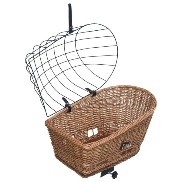 Fietsmand Voor Bagagedrager 55X31X36 Cm Natuurlijk Wilgen - Afbeelding 4