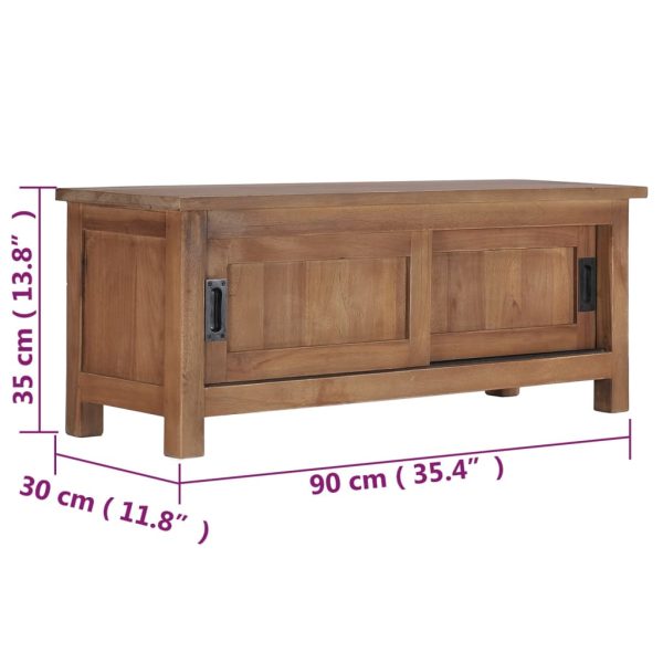 Tv-Meubel 90X30X35 Cm Massief Teakhout - Afbeelding 7