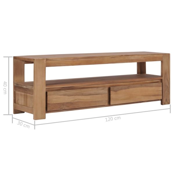 Tv-Meubel 120X30X40 Cm Massief Teakhout - Afbeelding 8