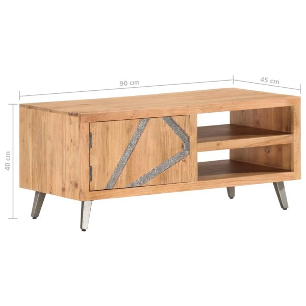 Salontafel 90X45X40 Cm Massief Acaciahout - Afbeelding 7