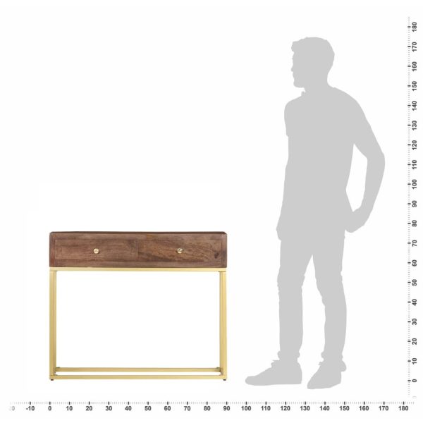 Wandtafel 90X30X75 Cm Massief Mangohout - Afbeelding 2