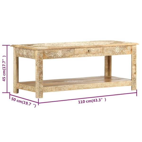 Salontafel Handgeschilderd 110X50X45 Cm Massief Mangohout - Afbeelding 5