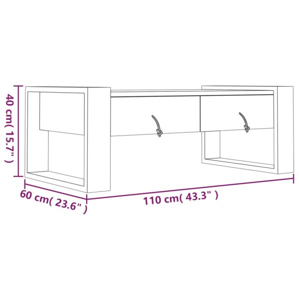 Salontafel 110X60X40 Cm Massief Teakhout - Afbeelding 8