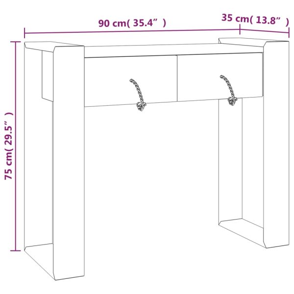 Wandtafel 90X35X75 Cm Massief Teakhout - Afbeelding 9