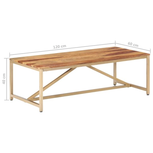 Salontafel 120X60X40 Cm Massief Hout - Afbeelding 7