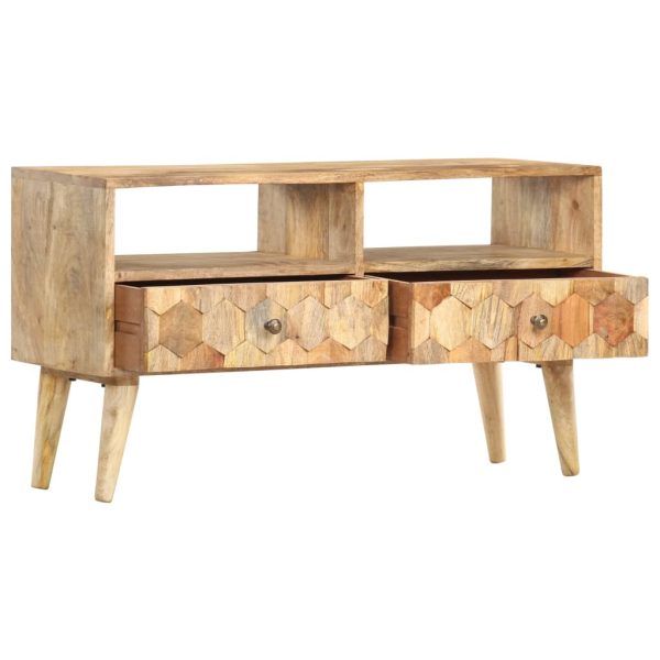 Tv-Meubel 90X30X50 Cm Massief Mangohout - Afbeelding 3