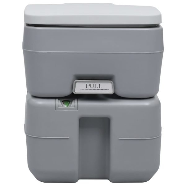 Kampeertoilet Draagbaar 20 + 10 L Grijs - Afbeelding 2