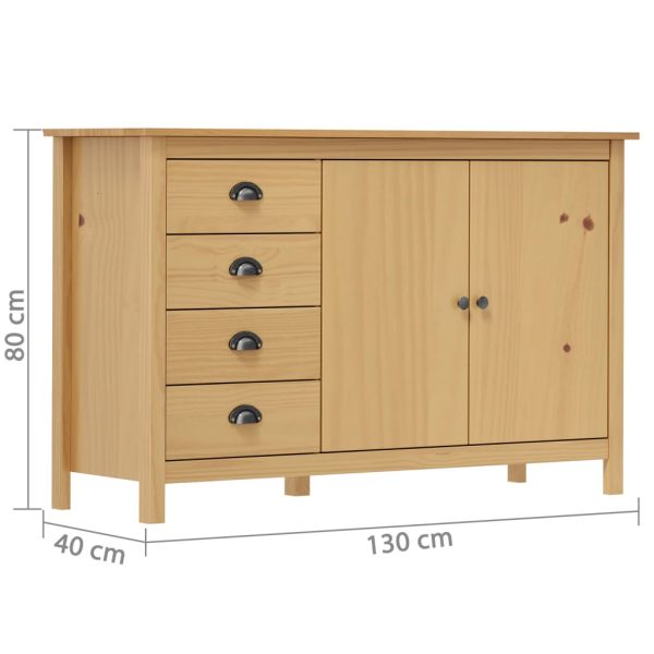 Dressoir Hill 130X40X80 Cm Massief Grenenhout Honing - Afbeelding 4