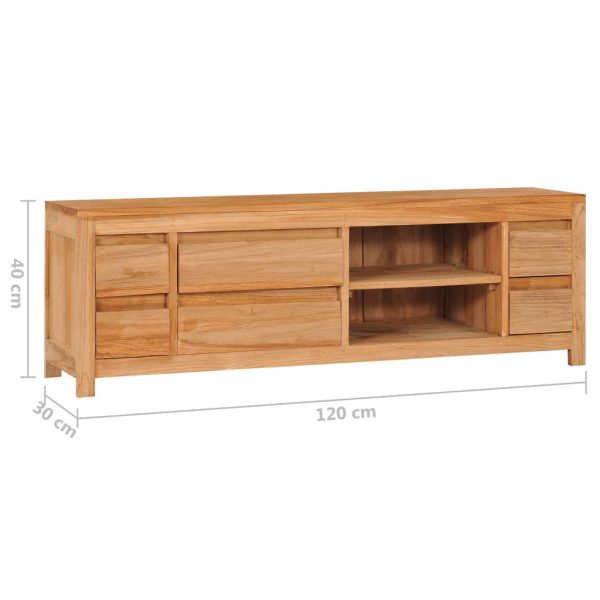 Tv-Meubel 120X30X40 Cm Massief Teakhout - Afbeelding 8