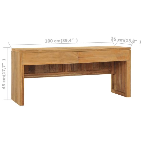 Tv-Meubel 100X35X45 Cm Massief Teakhout - Afbeelding 8