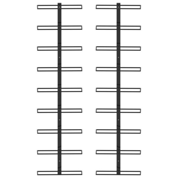 Wijnrekken Wandmontage Voor 18 Flessen 2 St Ijzer Zwart - Afbeelding 2