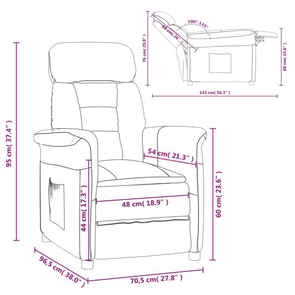 Fauteuil Verstelbaar Kunstsuède En Leer - Afbeelding 9