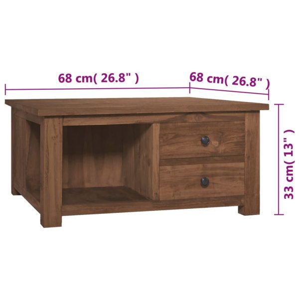 Salontafel 68X68X33 Cm Massief Teakhout - Afbeelding 8