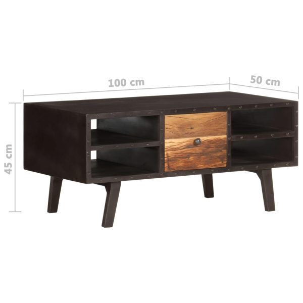 Salontafel 100X50X45 Cm Massief Gerecycled Hout - Afbeelding 6