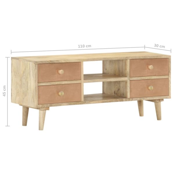 Tv-Meubel 110X30X45 Cm Massief Mangohout - Afbeelding 8