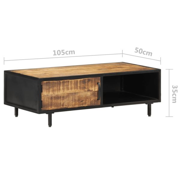 Salontafel 105X50X35 Cm Ruw Mangohout - Afbeelding 7