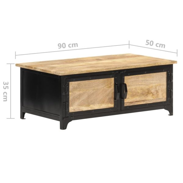 Salontafel 90X50X35 Cm Massief Mangohout - Afbeelding 8