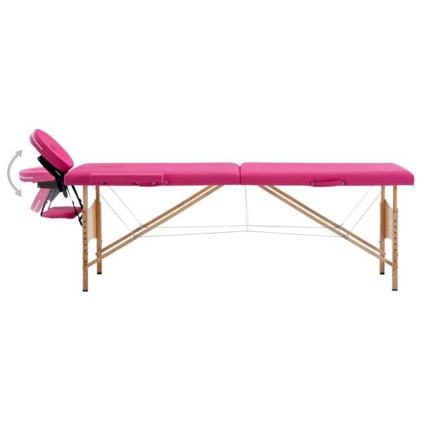 Massagetafel Inklapbaar 2 Zones Hout - Afbeelding 3