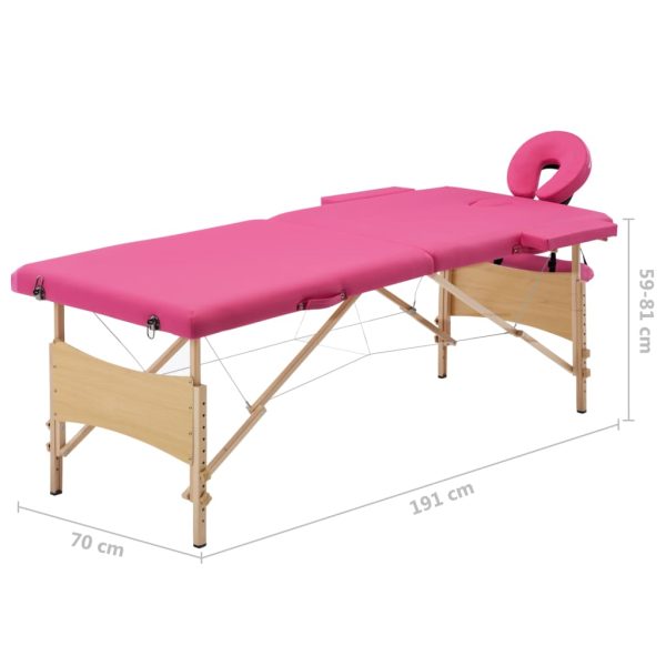 Massagetafel Inklapbaar 2 Zones Hout - Afbeelding 10