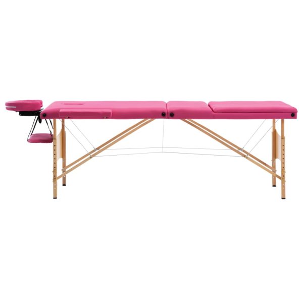 Massagetafel Inklapbaar 3 Zones Hout - Afbeelding 2