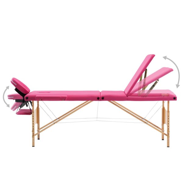 Massagetafel Inklapbaar 3 Zones Hout - Afbeelding 3