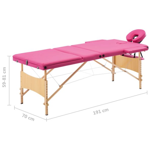 Massagetafel Inklapbaar 3 Zones Hout - Afbeelding 9