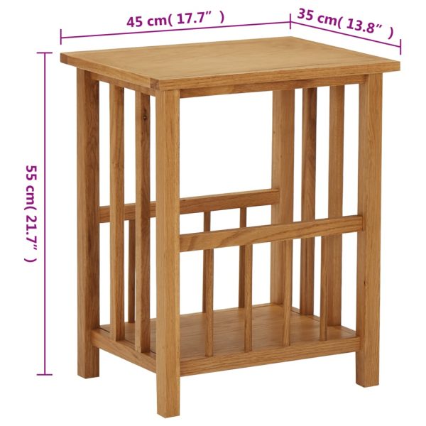 Bijzettafel 45X35X55 Cm Massief Eikenhout - Afbeelding 6