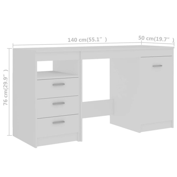 Bureau 140X50X76 Cm Bewerkt Hout - Afbeelding 8