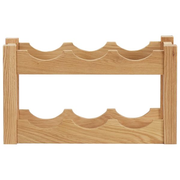 Wijnrek Voor 6 Flessen 37X21X21 Cm Massief Eikenhout - Afbeelding 2