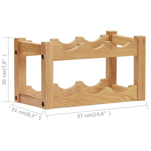 Wijnrek Voor 6 Flessen 37X21X21 Cm Massief Eikenhout - Afbeelding 5