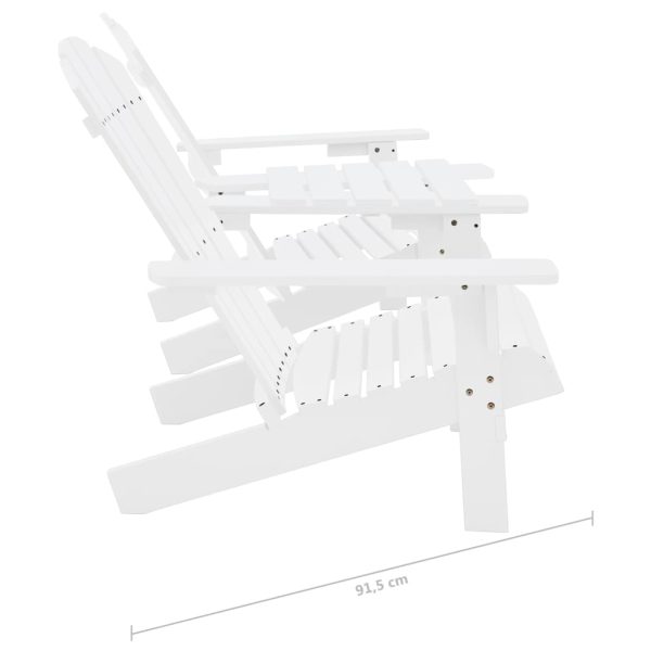 Tuinstoelen Adirondack Met Tafeltje Massief Vurenhout - Afbeelding 7