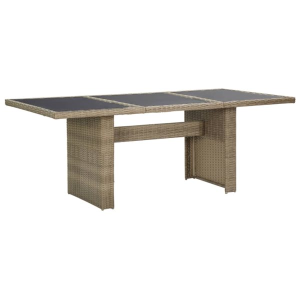 Tuintafel 200X100X74 Cm Glas En Poly Rattan