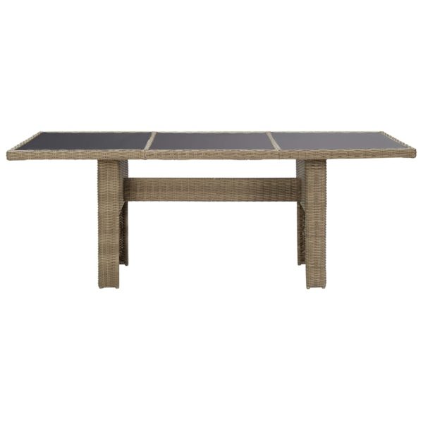 Tuintafel 200X100X74 Cm Glas En Poly Rattan - Afbeelding 2