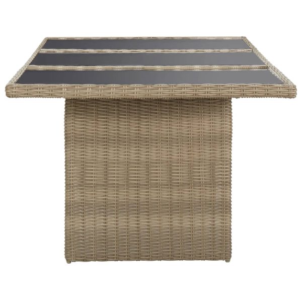 Tuintafel 200X100X74 Cm Glas En Poly Rattan - Afbeelding 3