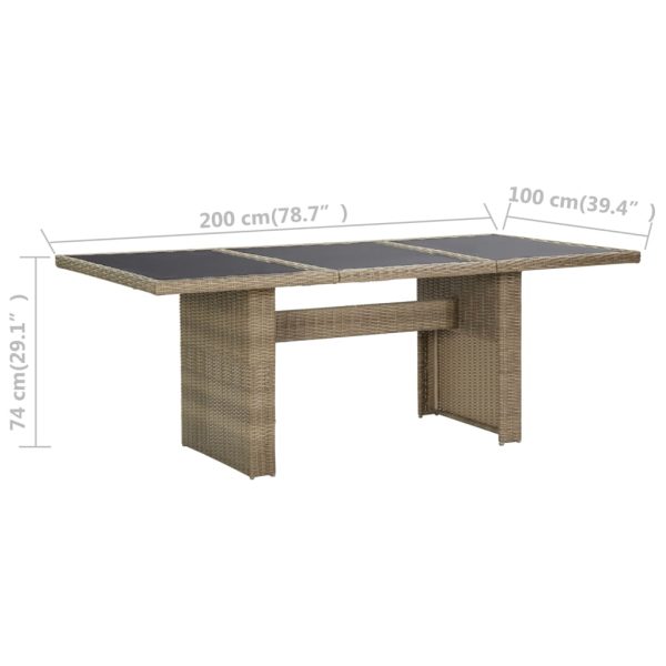 Tuintafel 200X100X74 Cm Glas En Poly Rattan - Afbeelding 6