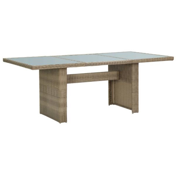 Tuintafel 200X100X74 Cm Glas En Poly Rattan - Afbeelding 7