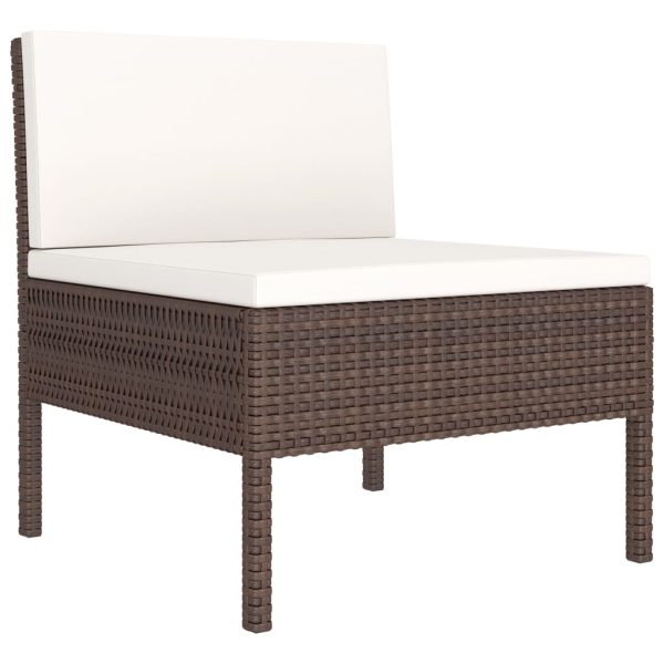 3-Delige Loungeset Met Kussens Poly Rattan - Afbeelding 4