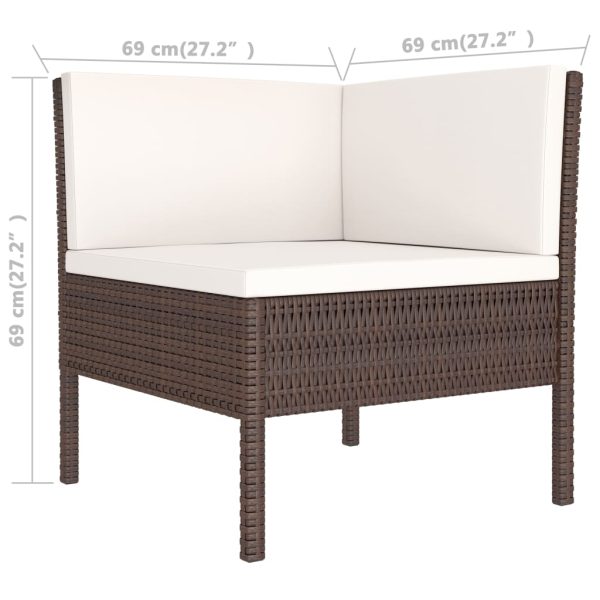 3-Delige Loungeset Met Kussens Poly Rattan - Afbeelding 6