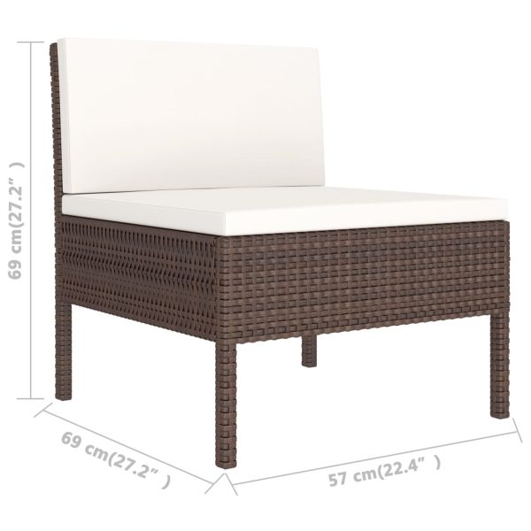 3-Delige Loungeset Met Kussens Poly Rattan - Afbeelding 7